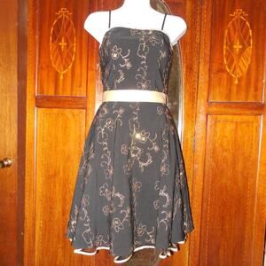 Steppin Out Prom Homecoming New Years Party Black & Gold Sundress Small